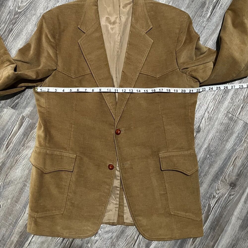 Vintage 70s Levis BIG E Western Velveteen Plush Blazer 44R - Picture 7 of 16